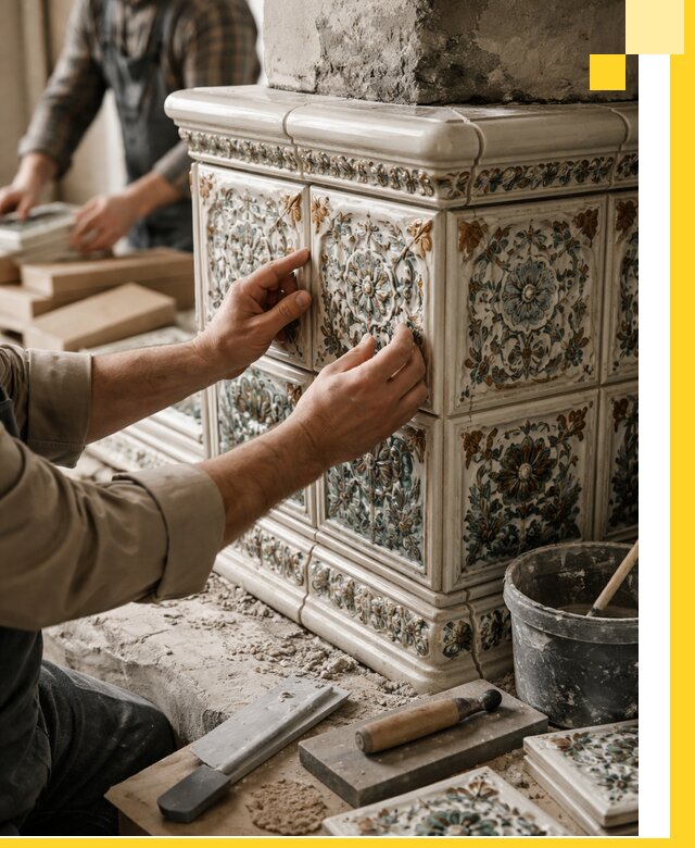 Изразцовые камины под ключ в Минеральных Воде: проект и монтаж