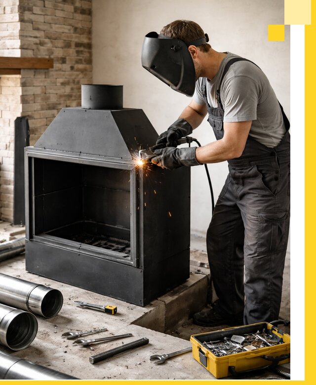 Продажа и установка металлических каминов в Минеральных Воде под ключ