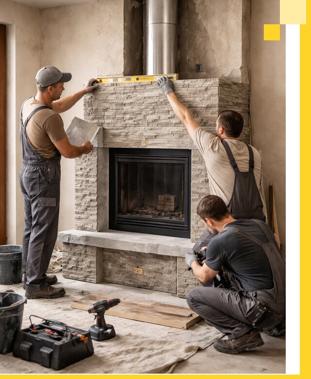 Профессиональный монтаж каминов под ключ в Минеральных Воде для дома