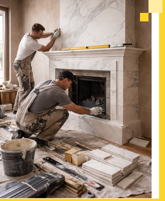 Отделка каминов в Минеральных Воде качественные облицовочные работы