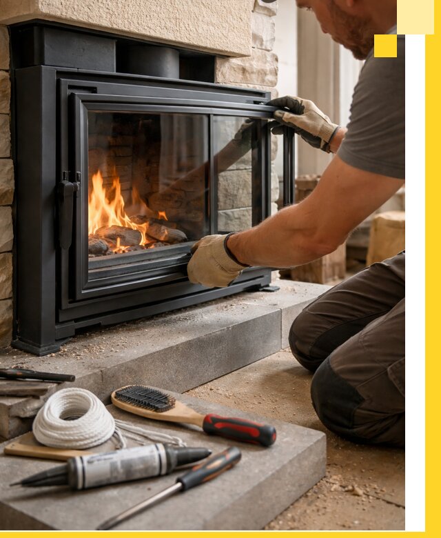 Производство, монтаж и доставка каминов со стеклом в Минеральных Воде