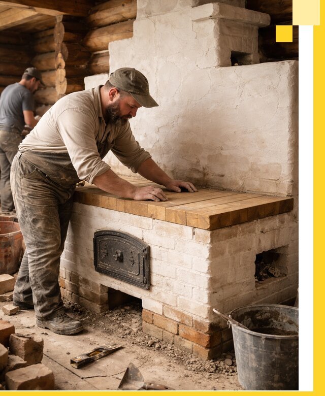 Проектирование и установка русской печи с лежанкой в Минеральных Воде