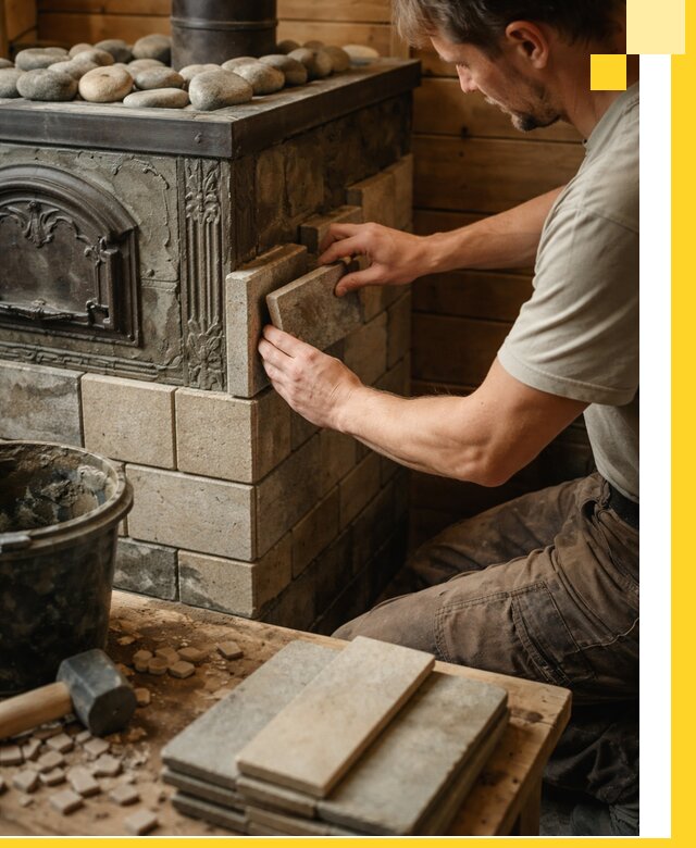 Облицовка банных печей в Минеральных Воде профессиональная отделка