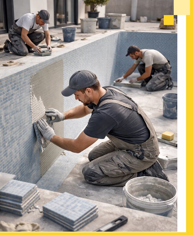 Облицовка бассейнов в Минеральных Воде плитка мозаика гидроизоляция