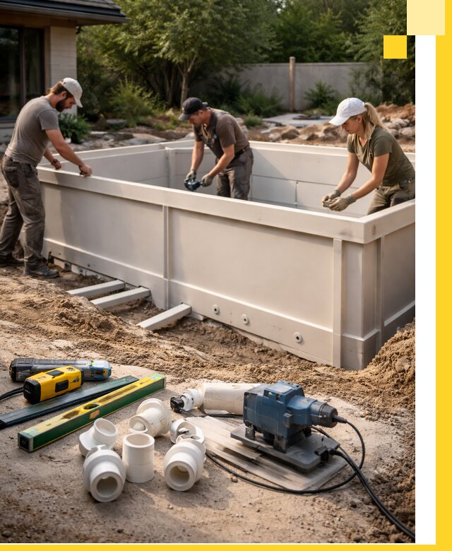 Установка полипропиленовых бассейнов под ключ в Минеральных Воде