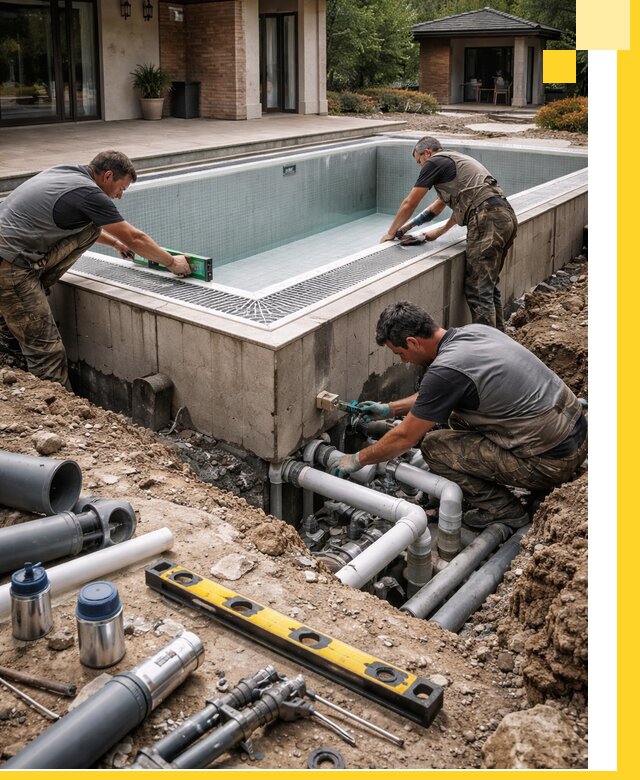 Строительство переливных бассейнов в Минеральных Воде под ключ