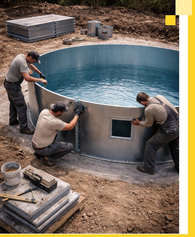 Круглые бассейны под ключ в Минеральных Воде проектирование и монтаж