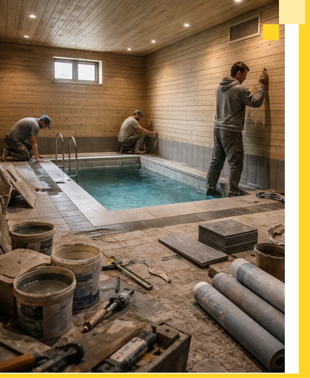 Строительство бани с бассейном и сауной под ключ в Минеральных Воде