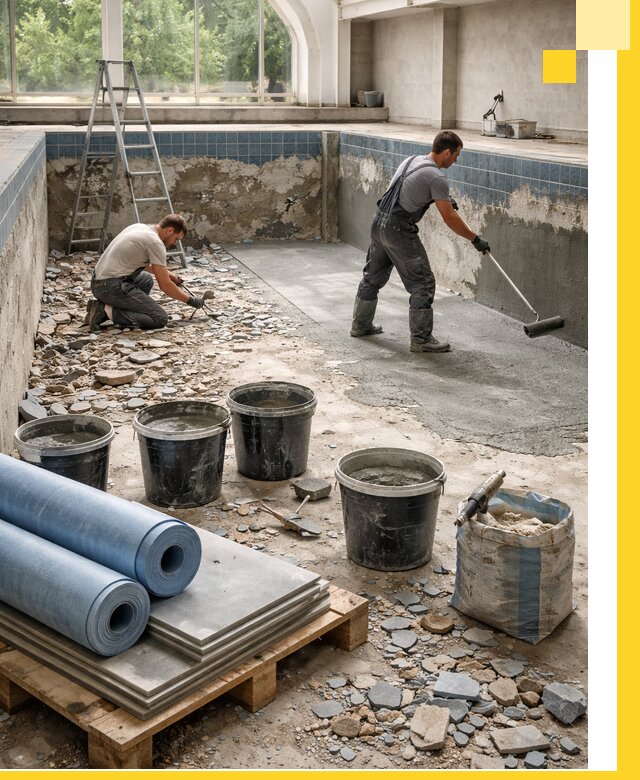 Реконструкция бассейнов в Минеральных Воде: ремонт, гидроизоляция