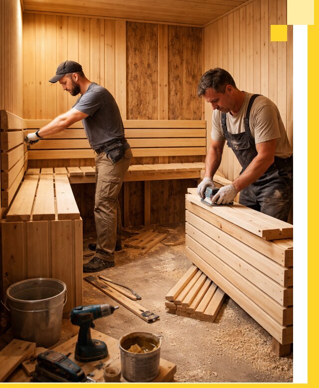 Профессиональный комплексный ремонт саун под ключ в Минеральных Воде