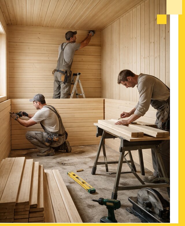 Обшивка саун в Минеральных Воде из натуральной древесины под ключ