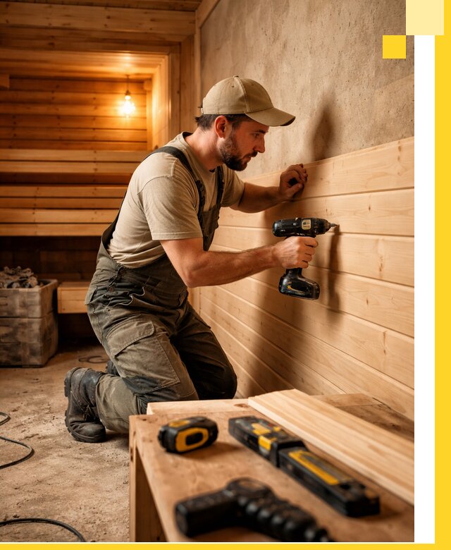 Профессиональная внутренняя отделка бани в Минеральных Воде под ключ