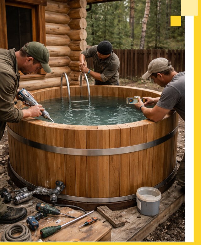 Строительство бань с купелью под ключ и отделкой в Минеральных Воде