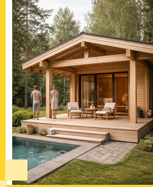 Бани с террасой под ключ в Минеральных Воде от 621480 р. | ЭриданМнр