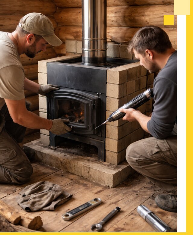 Монтаж и установка печи в бане под ключ с гарантией в Минеральных Воде