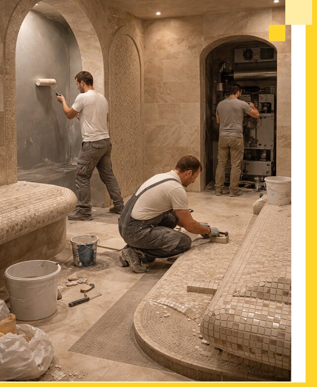 Строительство бани с хамамом и бассейном под ключ в Минеральных Воде