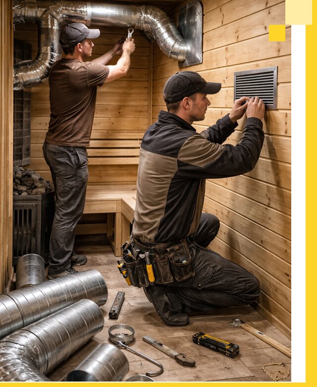 Проектирование и монтаж вентиляции бани в Минеральных Воде под ключ