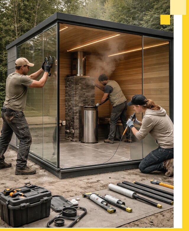 Проектирование и строительство стеклянных бань в Минеральных Воде