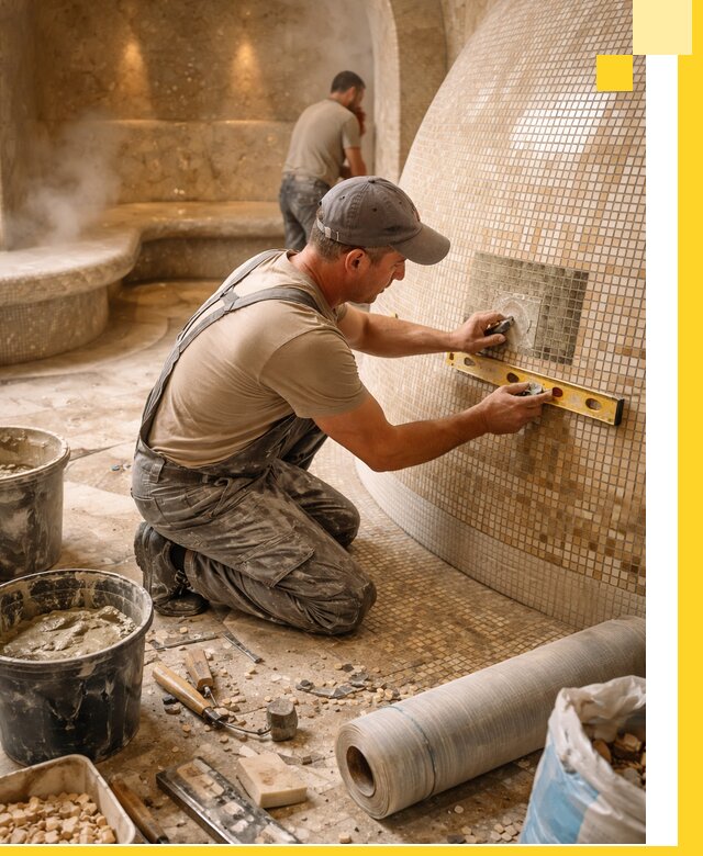 Хамам под ключ в Минеральных Воде: проектирование, строительство, отделка