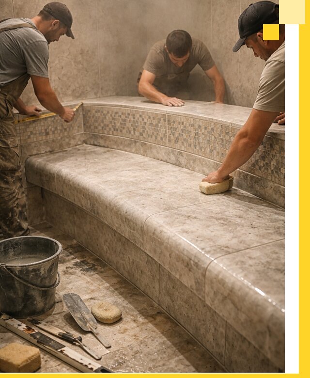 Изготовление и установка сидений для хамама в Минеральных Воде