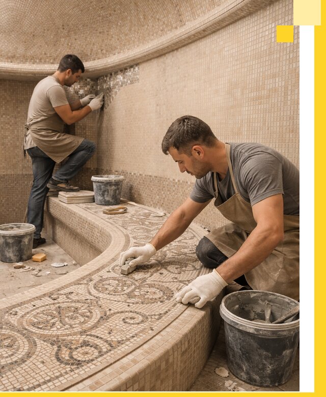 Плитка для хамама в Минеральных Воде, укладка, подбор и поставка