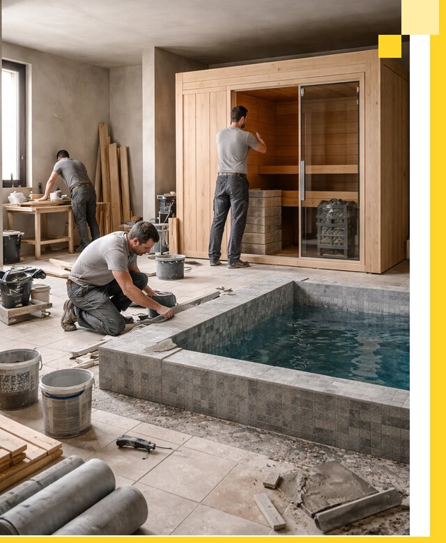 SPA зоны под ключ с бассейном сауной и печью в Минеральных Воде